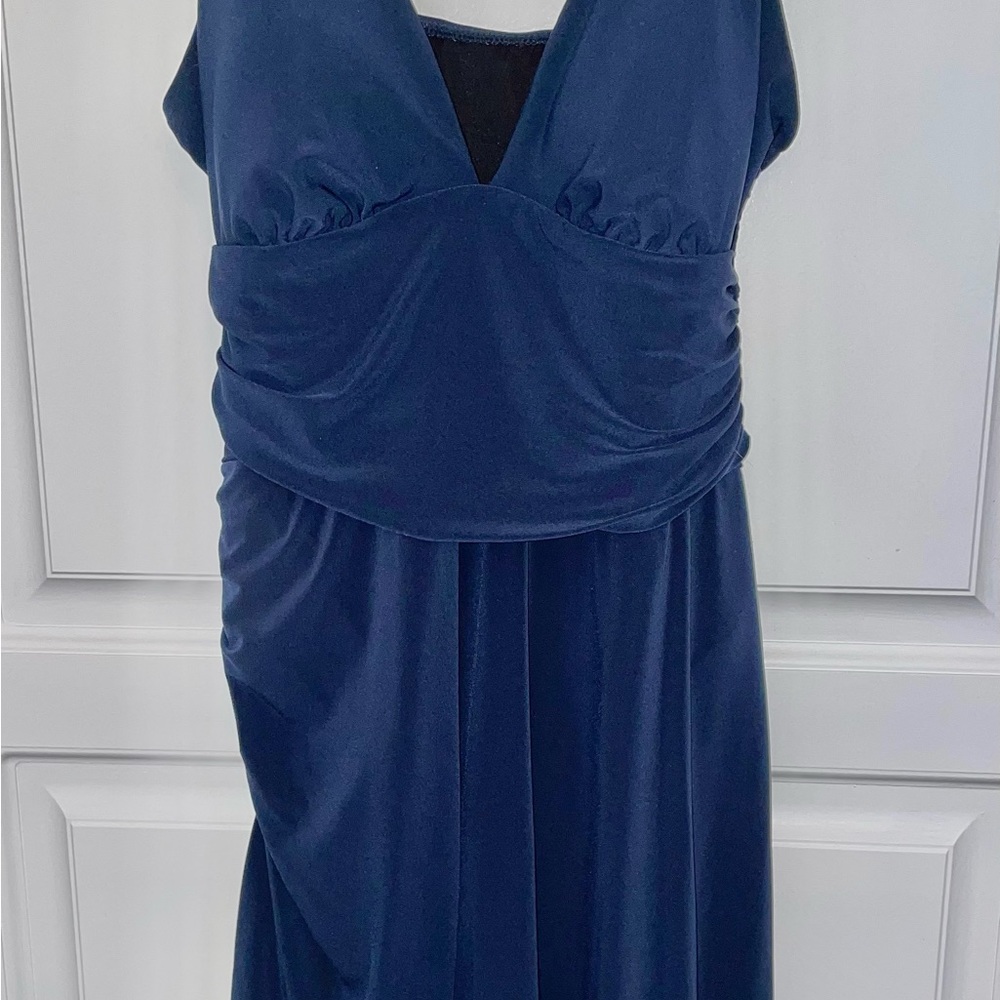 Swimsuit with long asymmetrical skirt